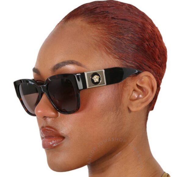 Versace Dark Brown Square Ladies Sunglasses - Picture 3 of 3